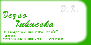 dezso kukucska business card